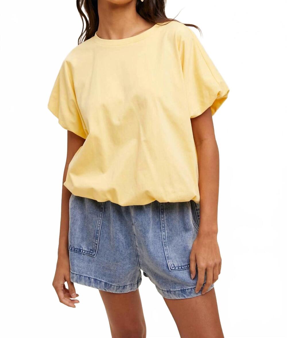 NEW WISHLIST bubble hem knit top in lemon